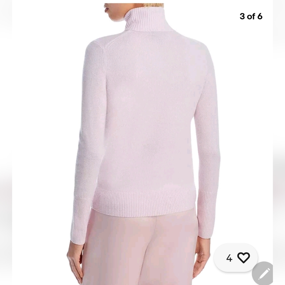 Aqua Cashmere Light Pink Turtleneck Sweater..No Tag. - Picture 2 of 7